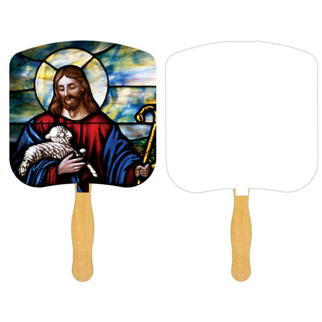Religious Hand Fan/ Jesus the Good Shepherd