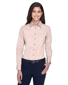 000251 Harriton Ladies' Easy Blend™ Long-Sleeve Twill Shirt with Stain-Release