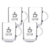 Ionic, 11oz clear glass mug, set of 4 in a Midnight gift box