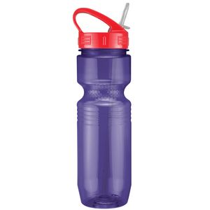 26 Oz. Translucent Jogger Bottle w/ Sport Sip Lid and Straw