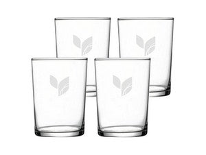 ~Tubo, 17.25oz glass tumbler, set of 4 in a Midnight gift box