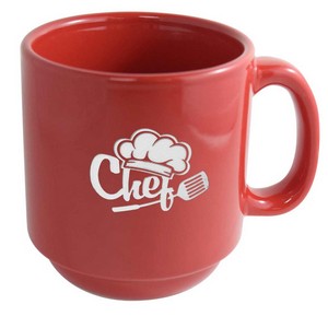 MacKenzie 12oz red stackable mug - Etched