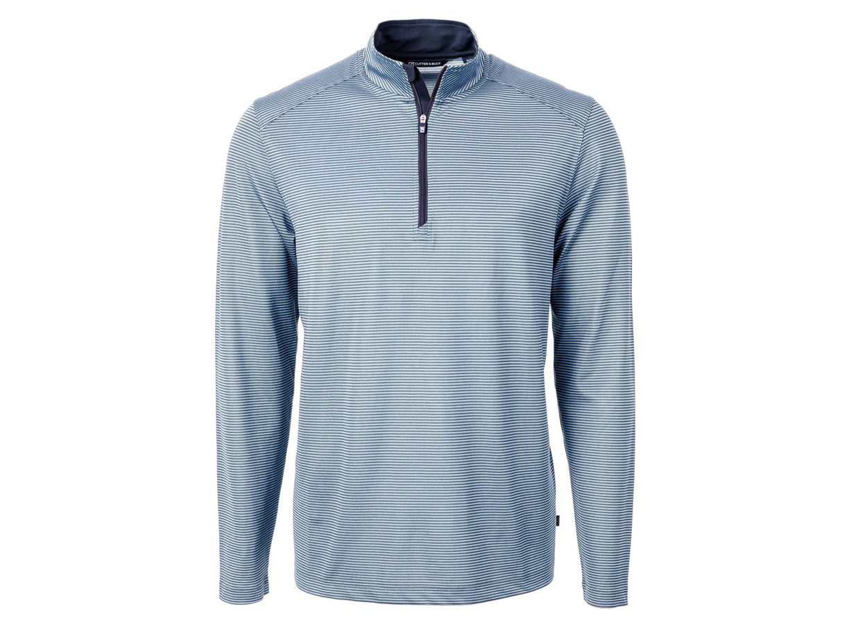 Cutter & Buck Virtue Eco Pique Micro Stripe Recycled Mens Big & Tall Quarter Zip