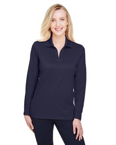 Devon and Jones CrownLux Performance Ladies' Plaited Long Sleeve Polo