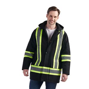 Kingpin Adult Cotton Canvas Hi-Vis Insulated Parka w/Detachable Hood