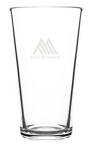 Vista, 20oz clear mixing glass with heavy base - Etched