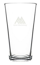 Vista, 20oz clear mixing glass with heavy base - Etched