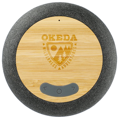 Wireless Charging Garm Fabric & Bamboo Bluetooth Speaker