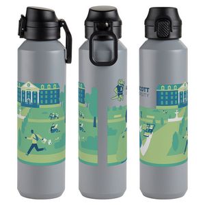 Nexus 27 oz Recycled Aluminum Bottle with Flip-Top Lid and Carabiner