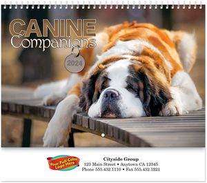Full Colour Canine Companions Spiral Wall Calendar