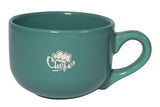 Churchill Latte 16oz teal ceramic mug - Etched