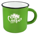 Fireside 16oz green/white mug with black trim in a Ripple gift box - Etched