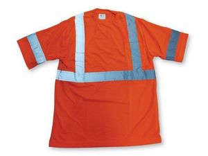 Orange Dry Polyester Short Sleeved Safety Shirt