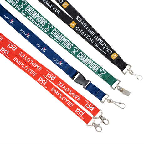 Silkscreened Flat Polyester Lanyard - 3/4" W x 36" L