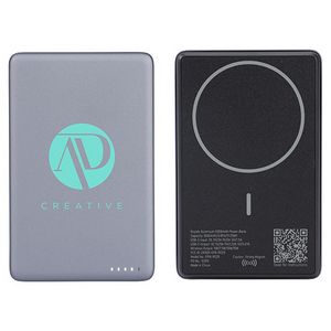 000750 Royale Aluminum 5000mAh 20W Power Bank with 15W Magnetic Wireless Charger