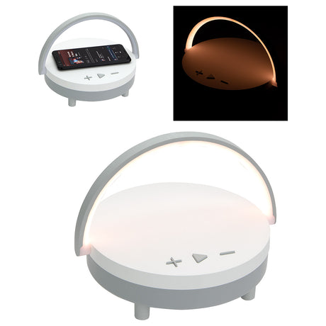 Archway Wireless Speaker with 5W Wireless Charger + Touch Light