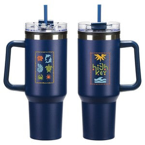 Ohana 40 oz Stainless Steel/Polypropylene Mug with Color-Matching Handle