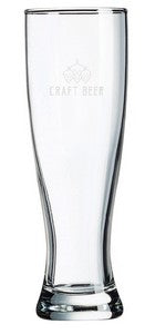 Super Pilsner 16oz clear glass - Etched