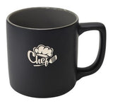 Arcadian 16oz two-tone matte ceramic mug black/grey in a Ripple box - Etched