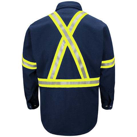 Bulwark® Men's Fire Resistant Long Sleeve Shirt w/ Reflective Taping