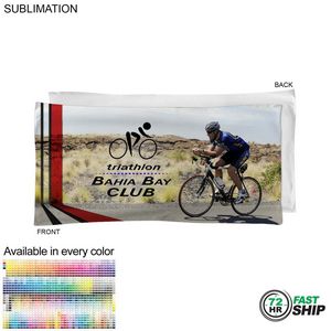 72 Hr Fast Ship - Absorbent Microfiber Dri-Lite Terry Cycling Towel, 20x40, Sublimated