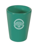 Bijou 2oz glossy ceramic shot glass teal