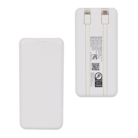 Squire 10000mAh UL Listed Power Bank with Built-In Charging Cables