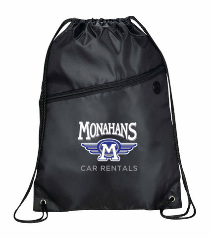 Robin Drawstring Polyester Bag with Front Zipper Pocket