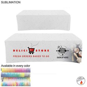 Sublimated Box Style Fitted Tablecloth for 8' Table, 4 sided, Closed back