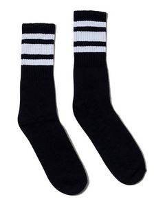 SOCCO USA-Made Striped Crew Socks