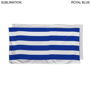 48 Hr Quick Ship - Cabana Stripe Sublimated Plush and Soft Velour Terry Beach Towel, 30x60