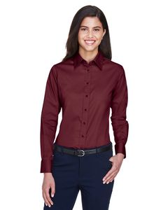 000251 Harriton Ladies' Easy Blend™ Long-Sleeve Twill Shirt with Stain-Release