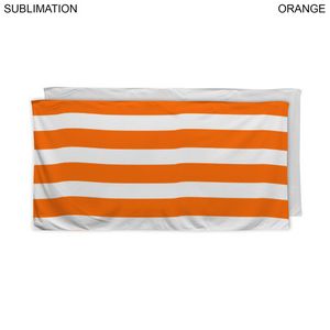 48 Hr Quick Ship - Cabana Stripe Sublimated Plush and Soft Velour Terry Beach Towel, 30x60