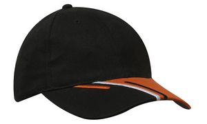 Brushed Cotton Cap with Tri-Colored Visor