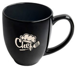 Bistro 16oz black mug - Etched