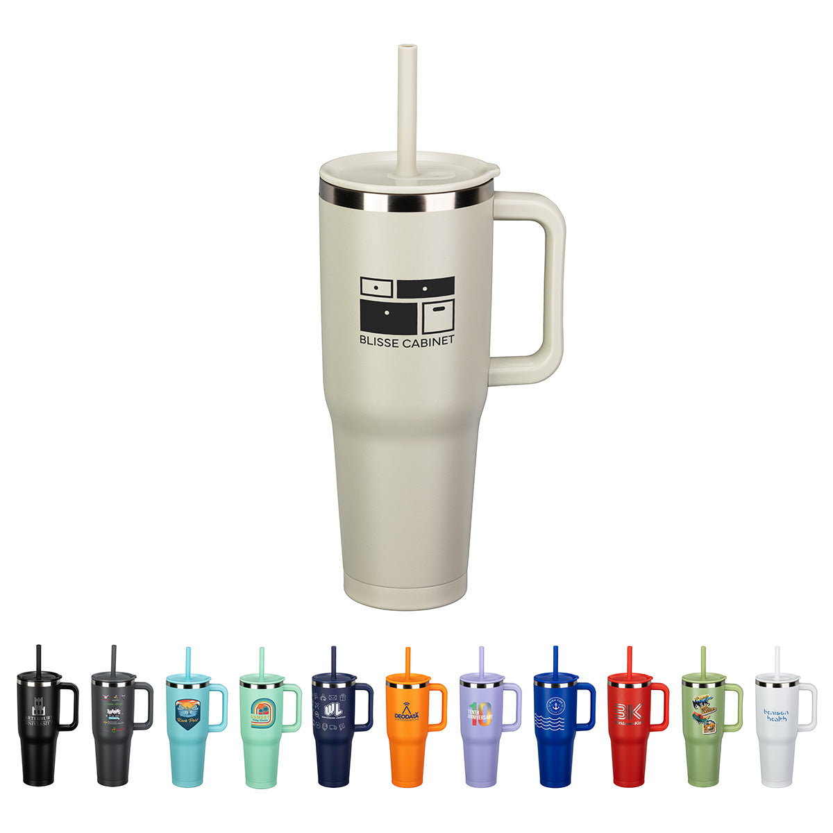 SENSO® Summit 40 oz Insulated Stainless Steel Travel Mug with Press-In Straw