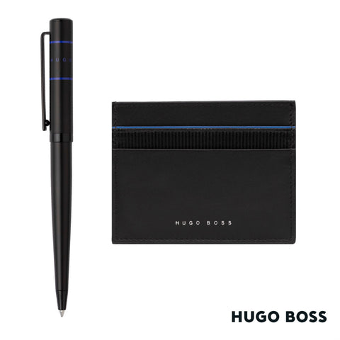 Hugo Boss® Gear Card Holder/Ribbon Matrix Ballpoint Pen