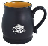 Oslo 16oz 2tone black/yellow mug in Ripple gift box - Etched