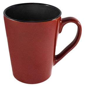 Dublin 15oz 2tone burgundy/black mug in Ripple brown Gift box - Etched