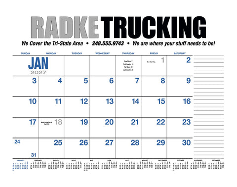 HotLine® Products 13-Month Desk Pad Calendar