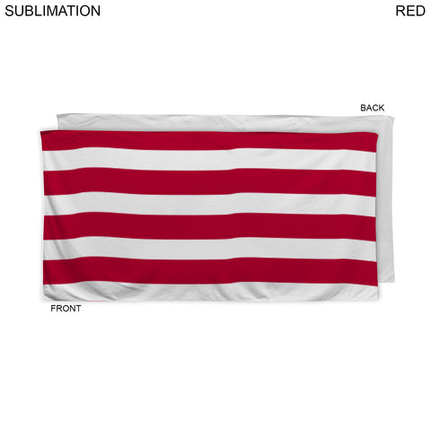 Cabana Stripe Sublimated Plush and Soft Velour Terry Beach Towel, (30