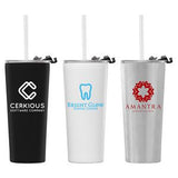 Excalibur - 21 oz. Double-Wall Stainless Tumbler with Straw