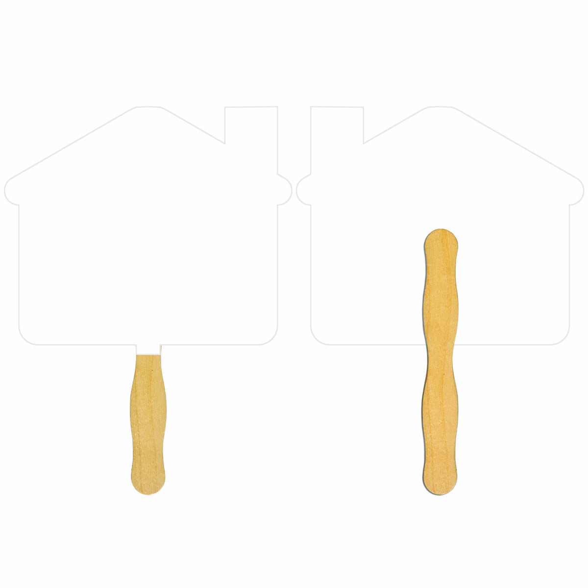 House Glued Hand Fan (1 Side/ Four Color Process Imprint)