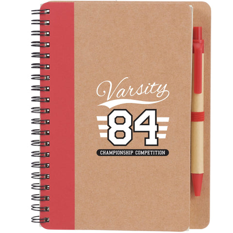 5'' x 7'' FSC® Mix Eco-Friendly Spiral Notebook with Pen