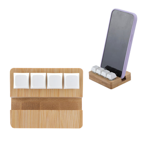 Bamboo Phone Stand with Stress Reliever Keyboard