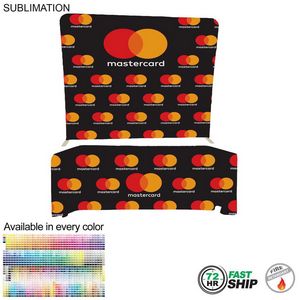 72 Hr Fast Ship - Tradeshow Booth Package Supreme, 8' EuroFit Display and 6' Sublimated Tablecloth