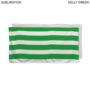 48 Hr Quick Ship - Cabana Stripe Sublimated Plush and Soft Velour Terry Beach Towel, 30x60