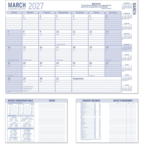 Summit Academic Monthly 7x10 Desk Planner