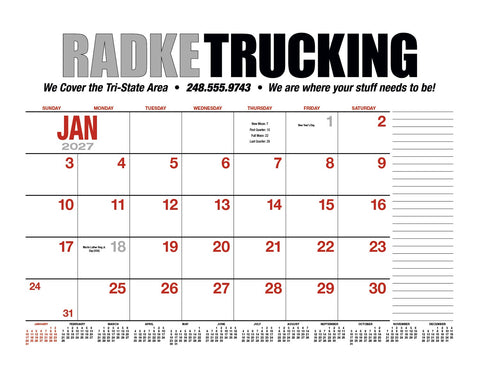 HotLine® Products 13-Month Desk Pad Calendar
