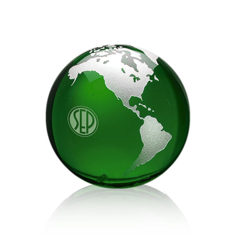 Globe Paperweight - Green